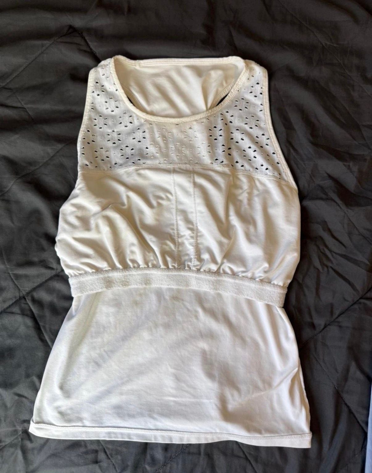 Lilly Pulitzer Luxletic Tank Top Size S White Eyelet 8