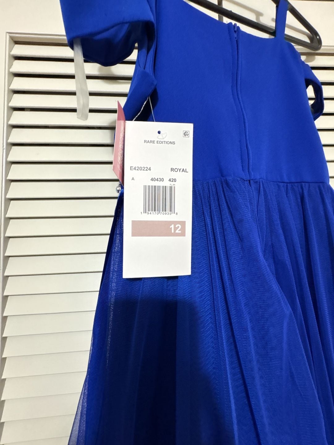 Rare Editions Cold Shoulder Scuba Dress Size 12 Royal Blue High Low 4