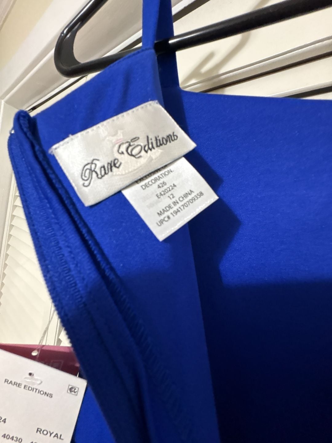 Rare Editions Cold Shoulder Scuba Dress Size 12 Royal Blue High Low 5