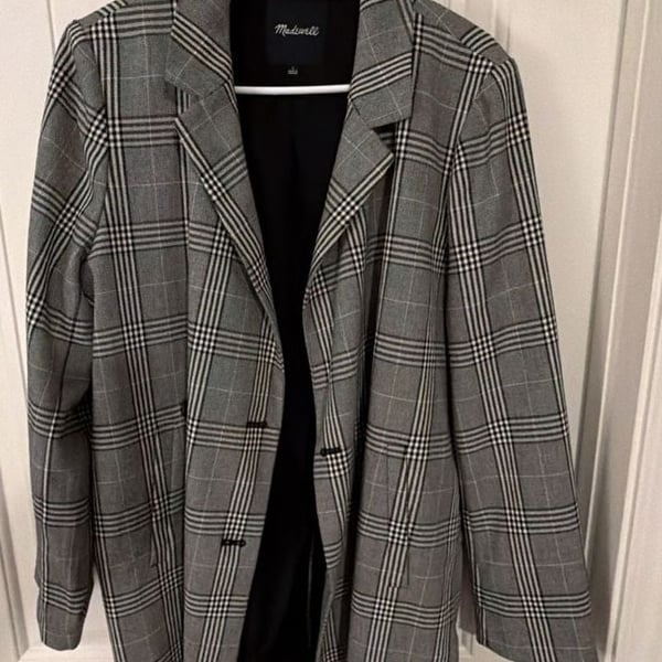 Madewell Caldwell Double-Breasted Blazer Size L Menswear Plaid