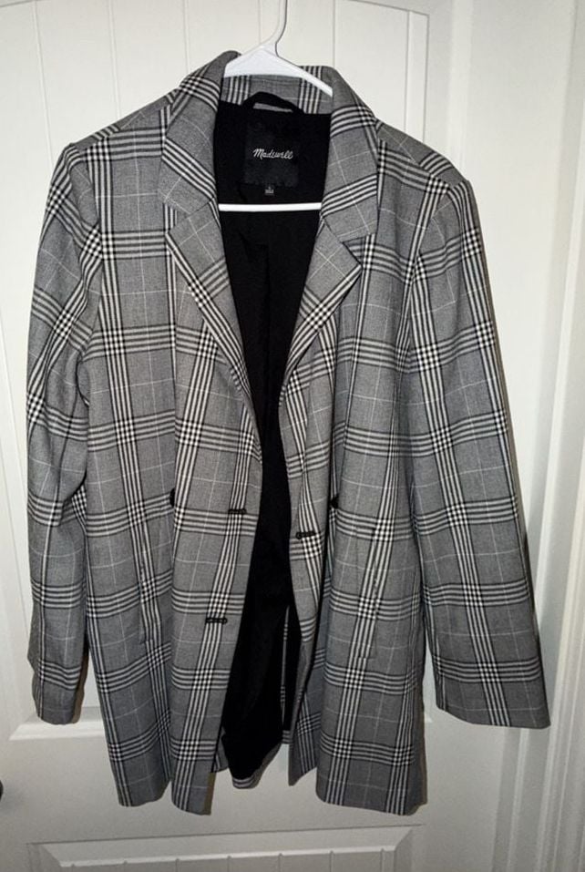 Madewell Caldwell Double-Breasted Blazer Size L Menswear Plaid 4