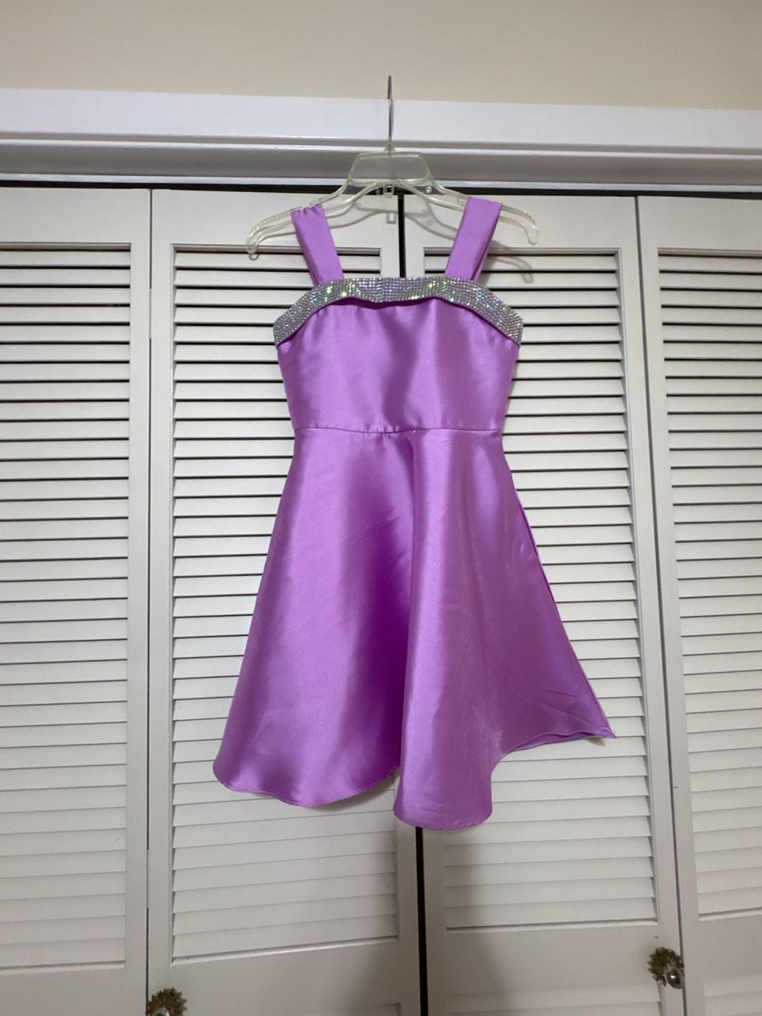 Rare Editions Dress Size 12 Purple Rhinestone Trim Fit and Flare 2