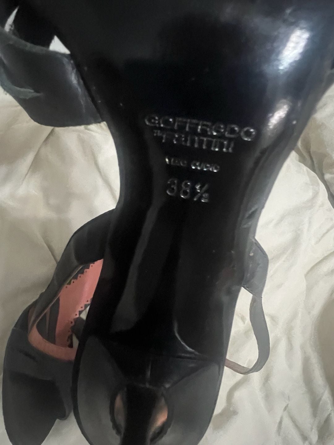 Goffredo Fantini Black Leather Strappy Heels Size 38.5 4