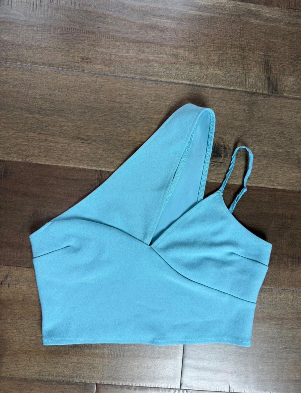 Abercrombie & Fitch Crop Top Size S Blue Asymmetrical 2