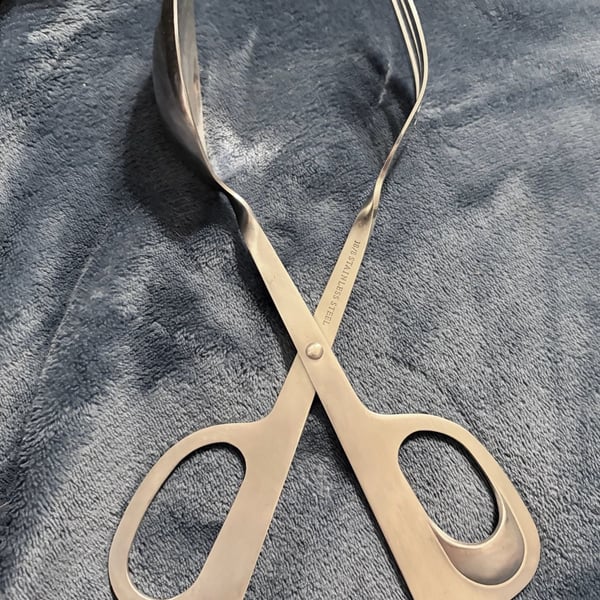 Chefmate 18/8 Stainless Steel Scissor Style Salad Serving Tongs