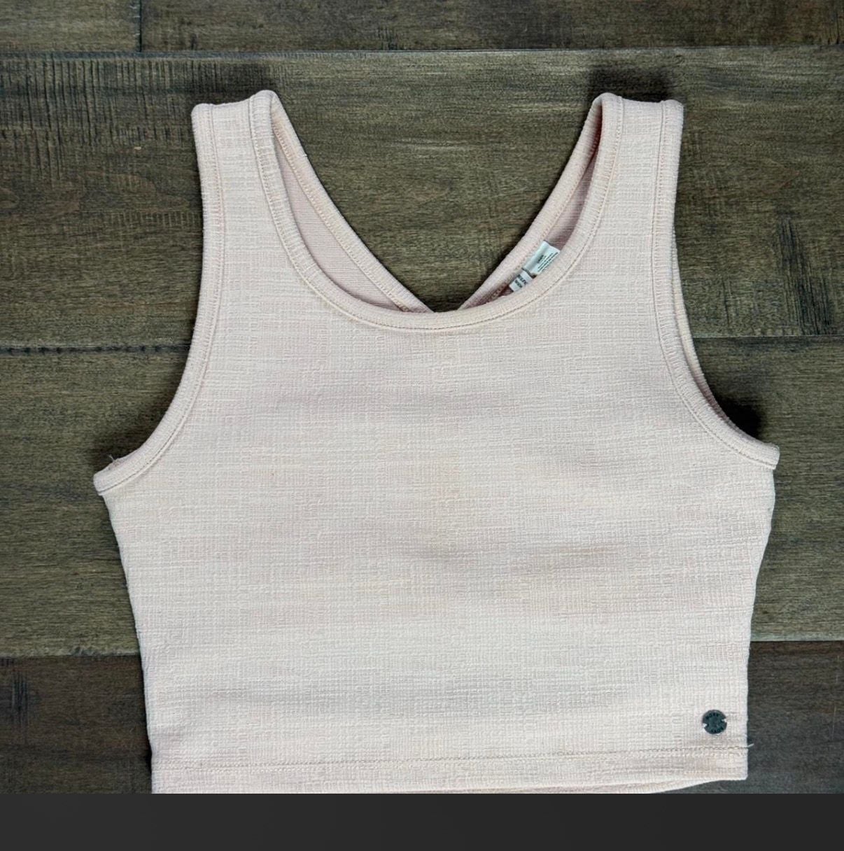 Roxy Crossed Over Tank Top Size S Pink Ribbed Crop 2