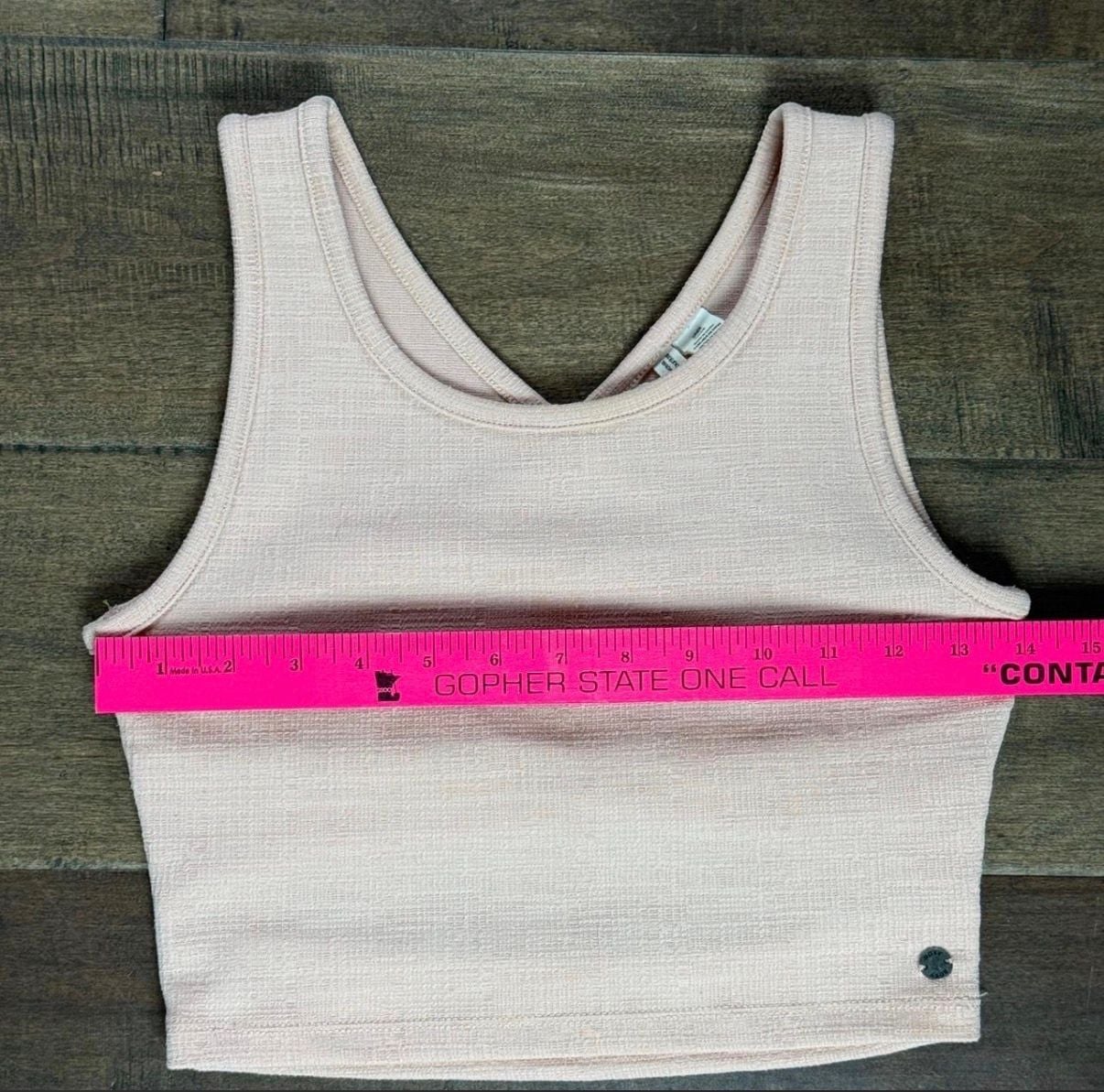 Roxy Crossed Over Tank Top Size S Pink Ribbed Crop 4