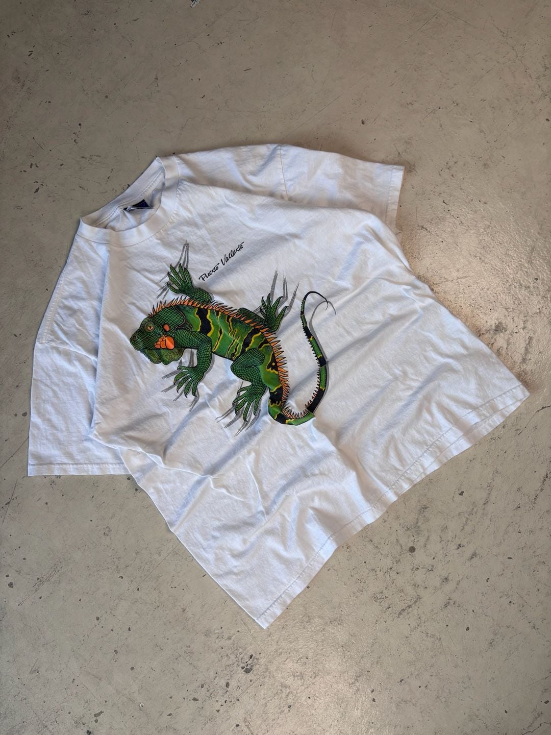 Trueno Puerto Vallarta Iguana T-Shirt Size XL White Graphic Tee 2