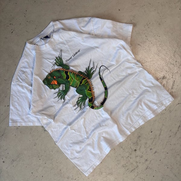 Trueno Puerto Vallarta Iguana T-Shirt Size XL White Graphic Tee