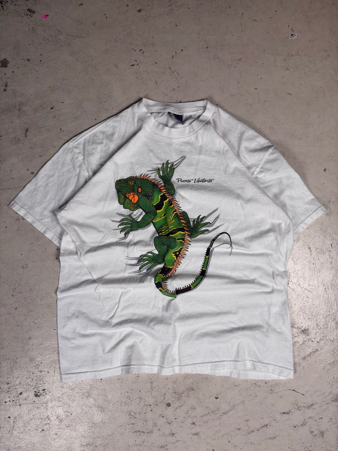 Trueno Puerto Vallarta Iguana T-Shirt Size XL White Graphic Tee 3