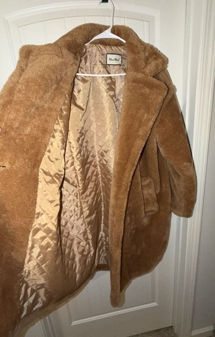 Neo Mint Faux Fur Teddy Coat Brown 5