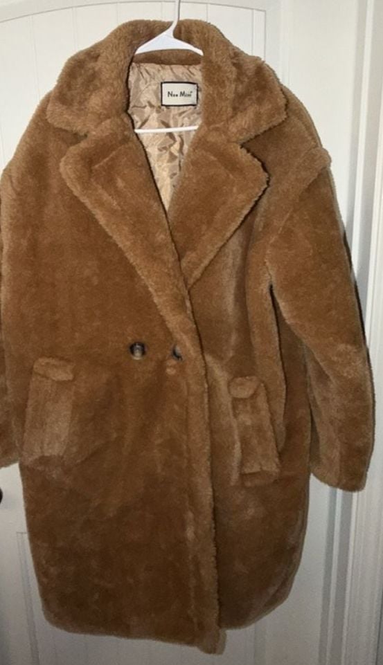 Neo Mint Faux Fur Teddy Coat Brown 3