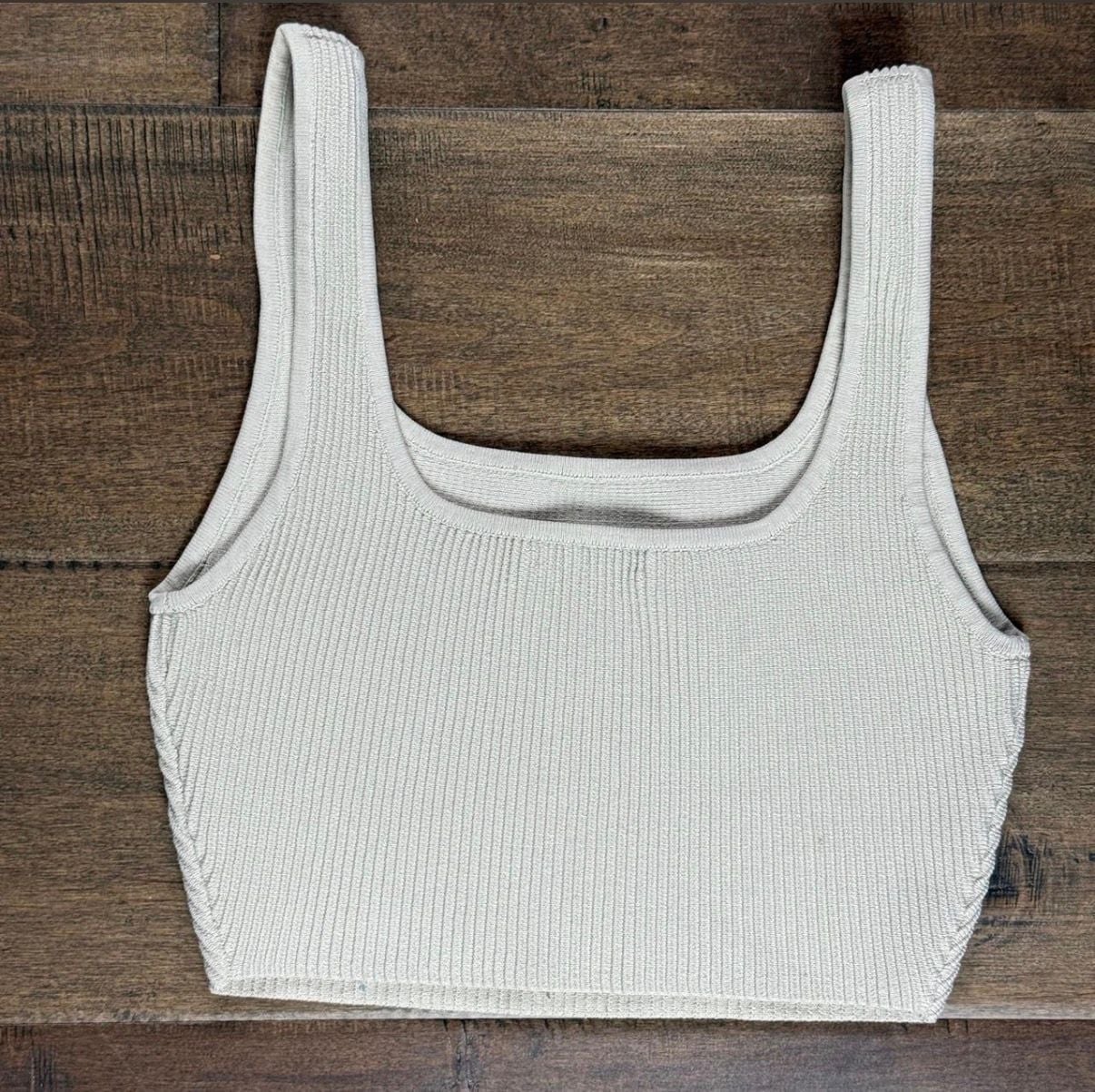 Babaton Sculpt Knit Squareneck Tank Size S Off White 3
