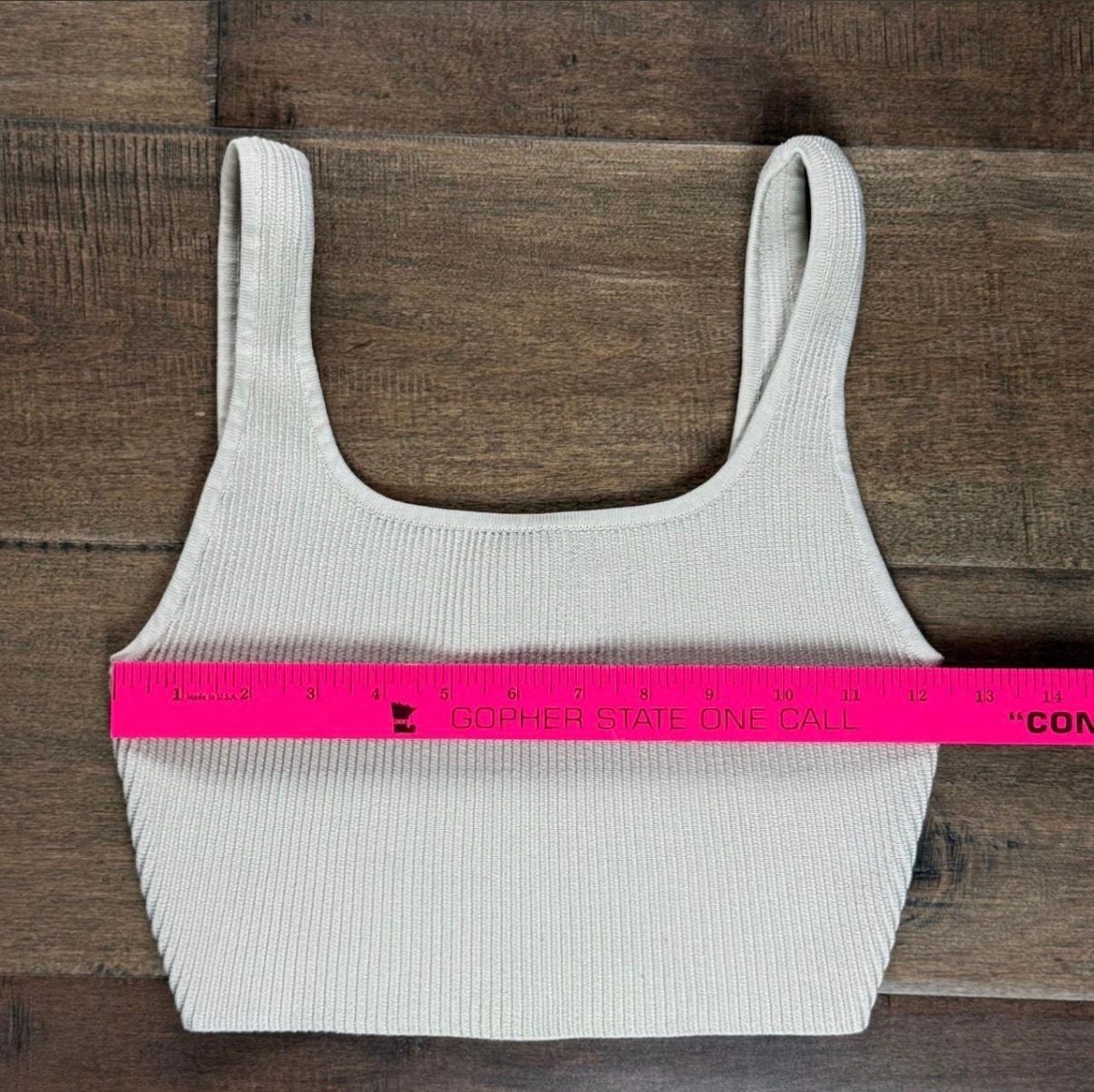Babaton Sculpt Knit Squareneck Tank Size S Off White 4