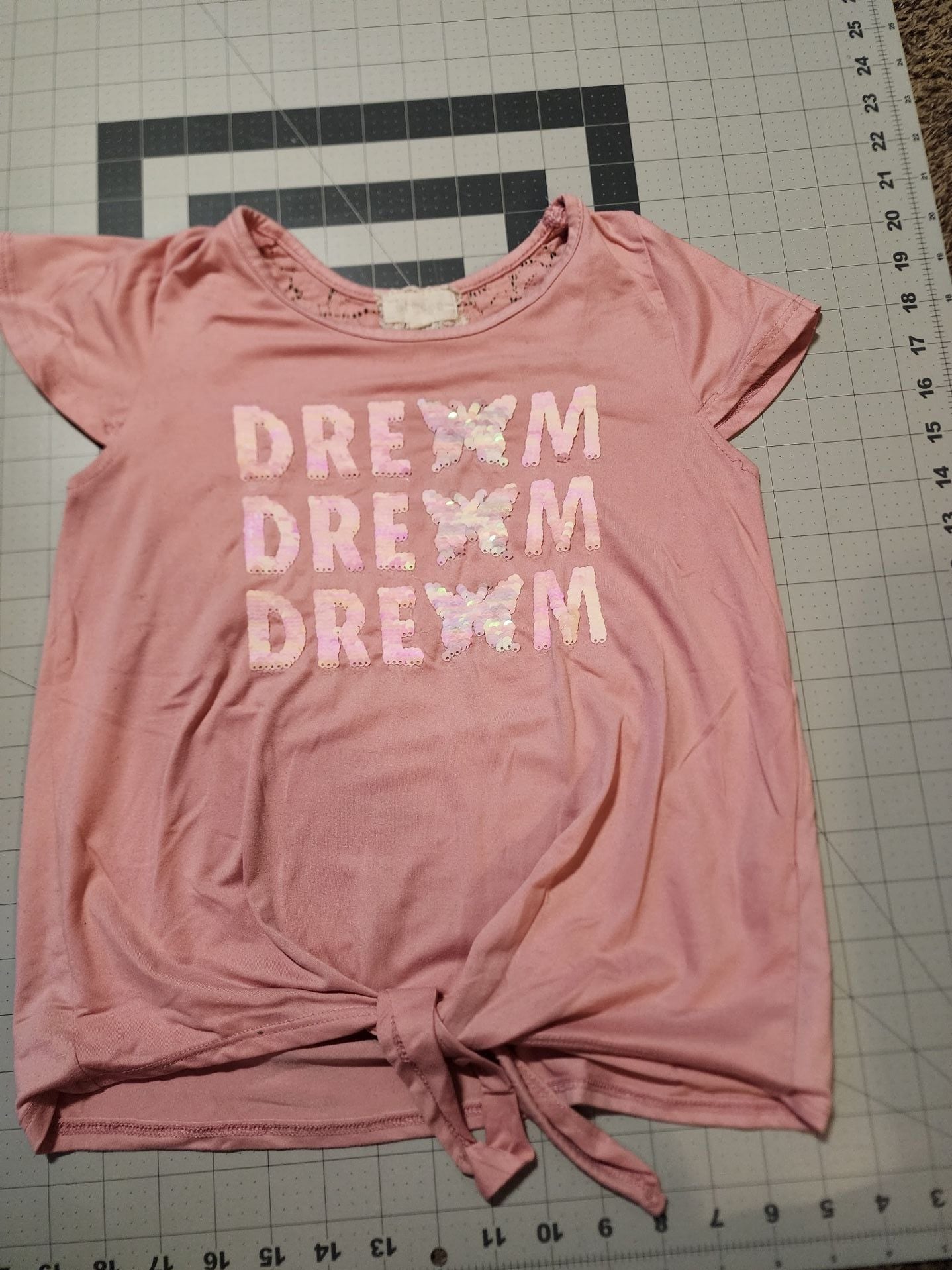Bt.ween Dream Sequin Butterfly Graphic T-Shirt Pink 1