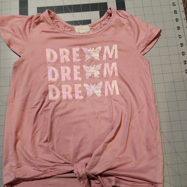 Bt.ween Dream Sequin Butterfly Graphic T-Shirt Pink