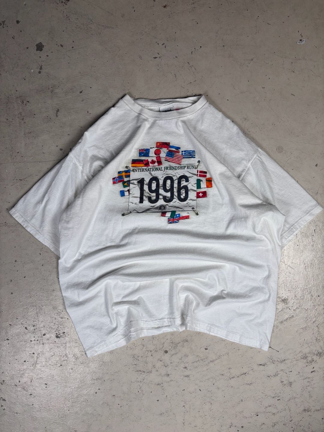 Adidas International Friendship Run 1996 T-Shirt Size XL Vintage White 3