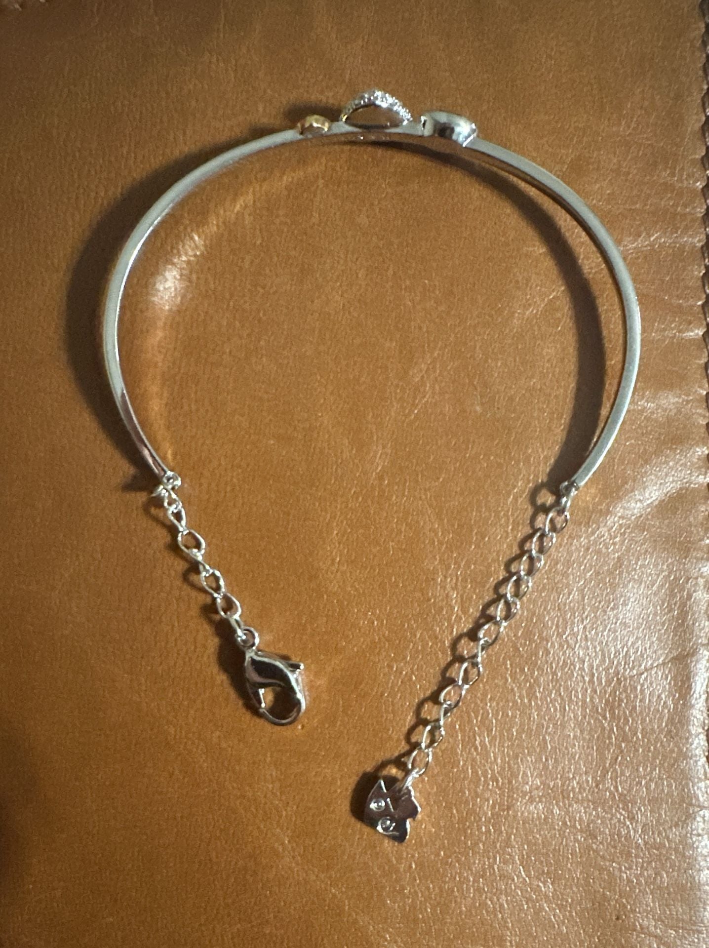 Swarovski Duo Heart Bangle Crystal Pavé Rhodium-Plated 5
