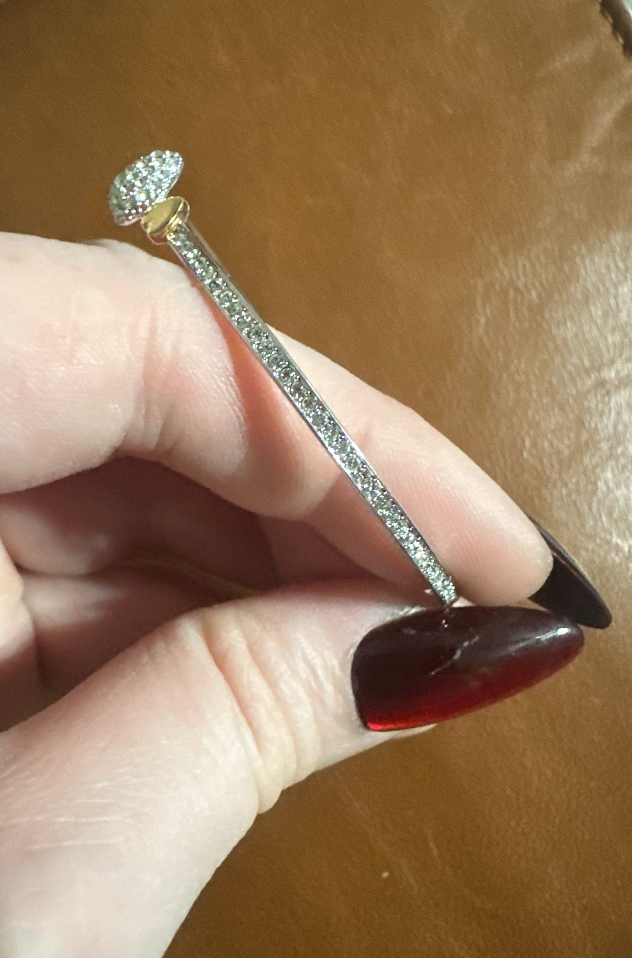 Swarovski Duo Heart Bangle Crystal Pavé Rhodium-Plated 4