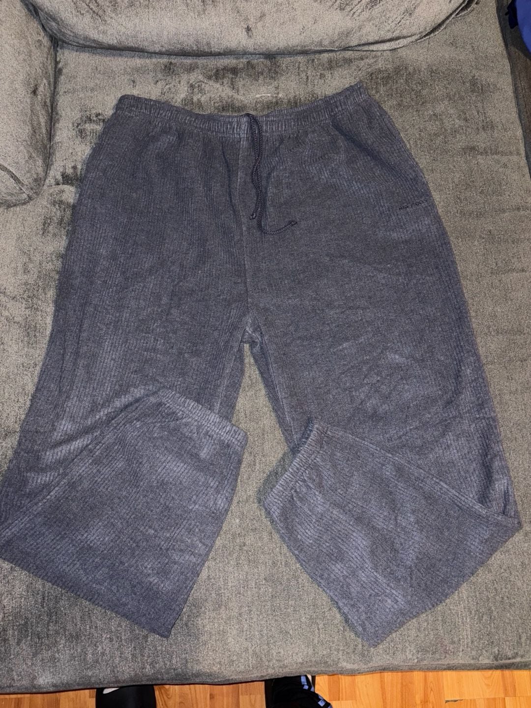 Polar Dogs Henley Pajama Set Gray Waffle Knit Long Sleeve 2