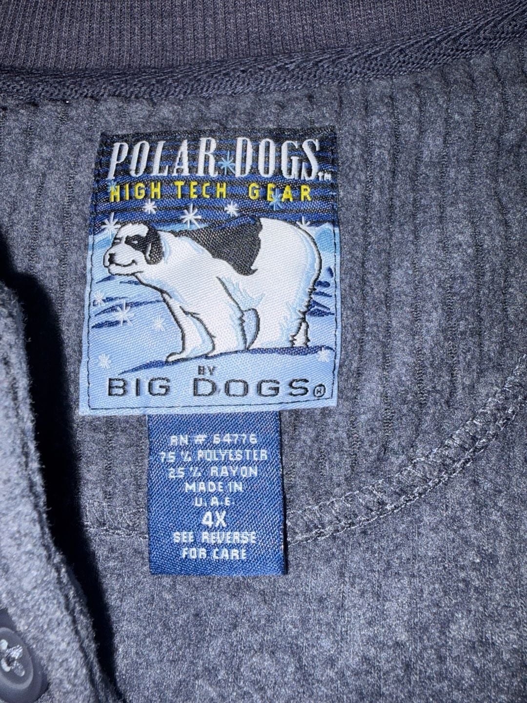 Polar Dogs Henley Pajama Set Gray Waffle Knit Long Sleeve 5