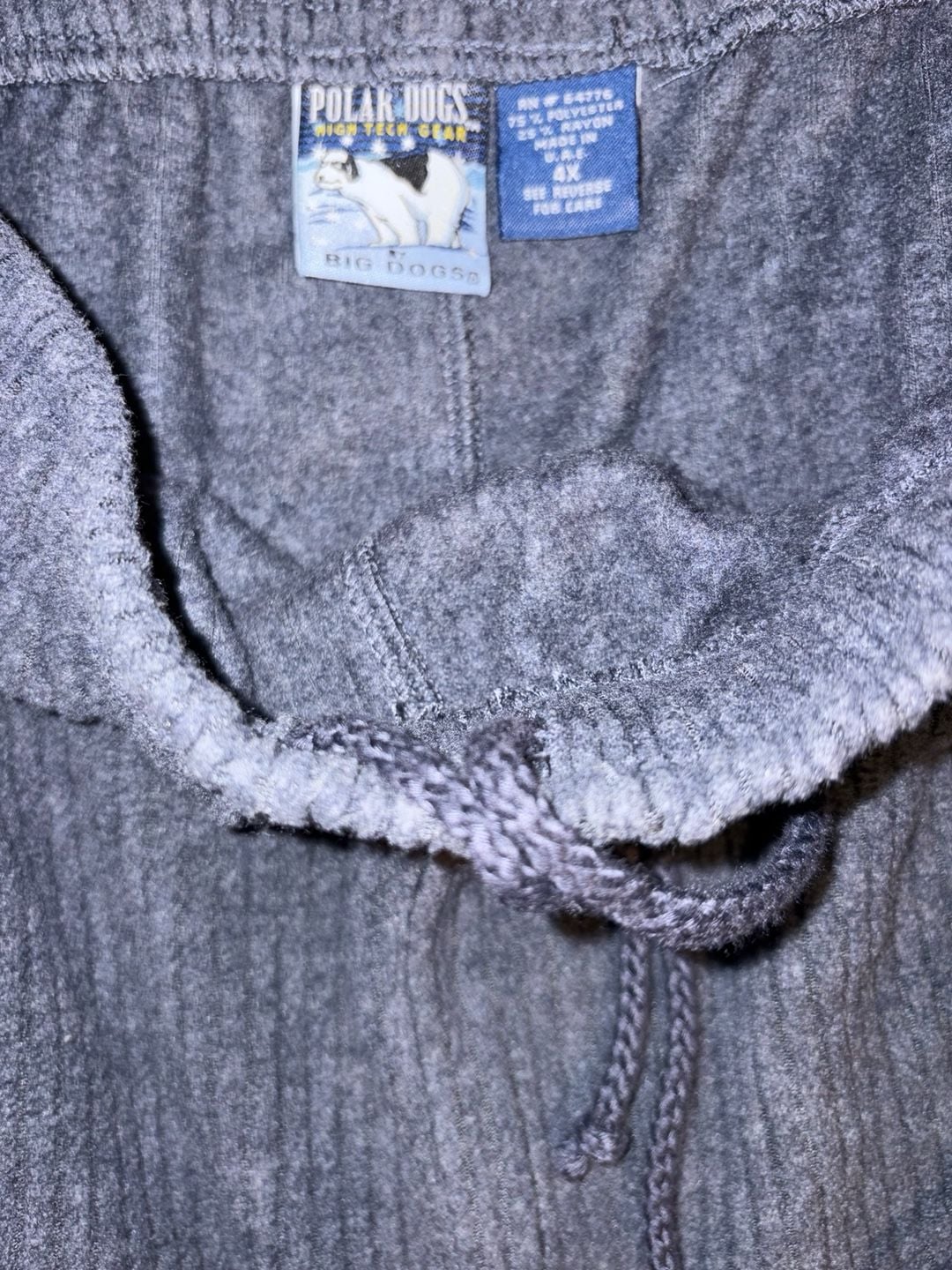 Polar Dogs Henley Pajama Set Gray Waffle Knit Long Sleeve 6