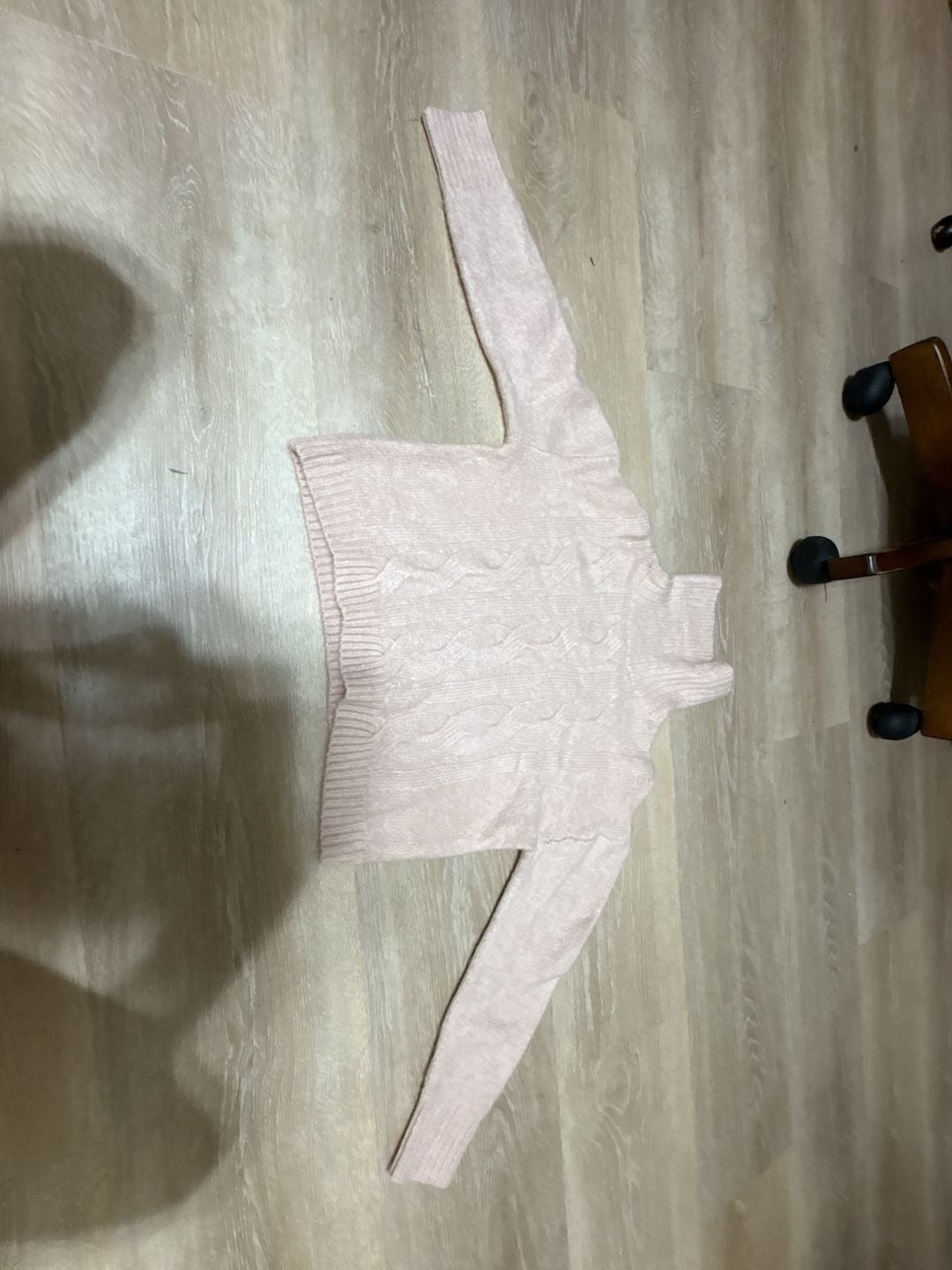 GB Girls Turtleneck Sweater Size L Pink Fuzzy Pullover 2