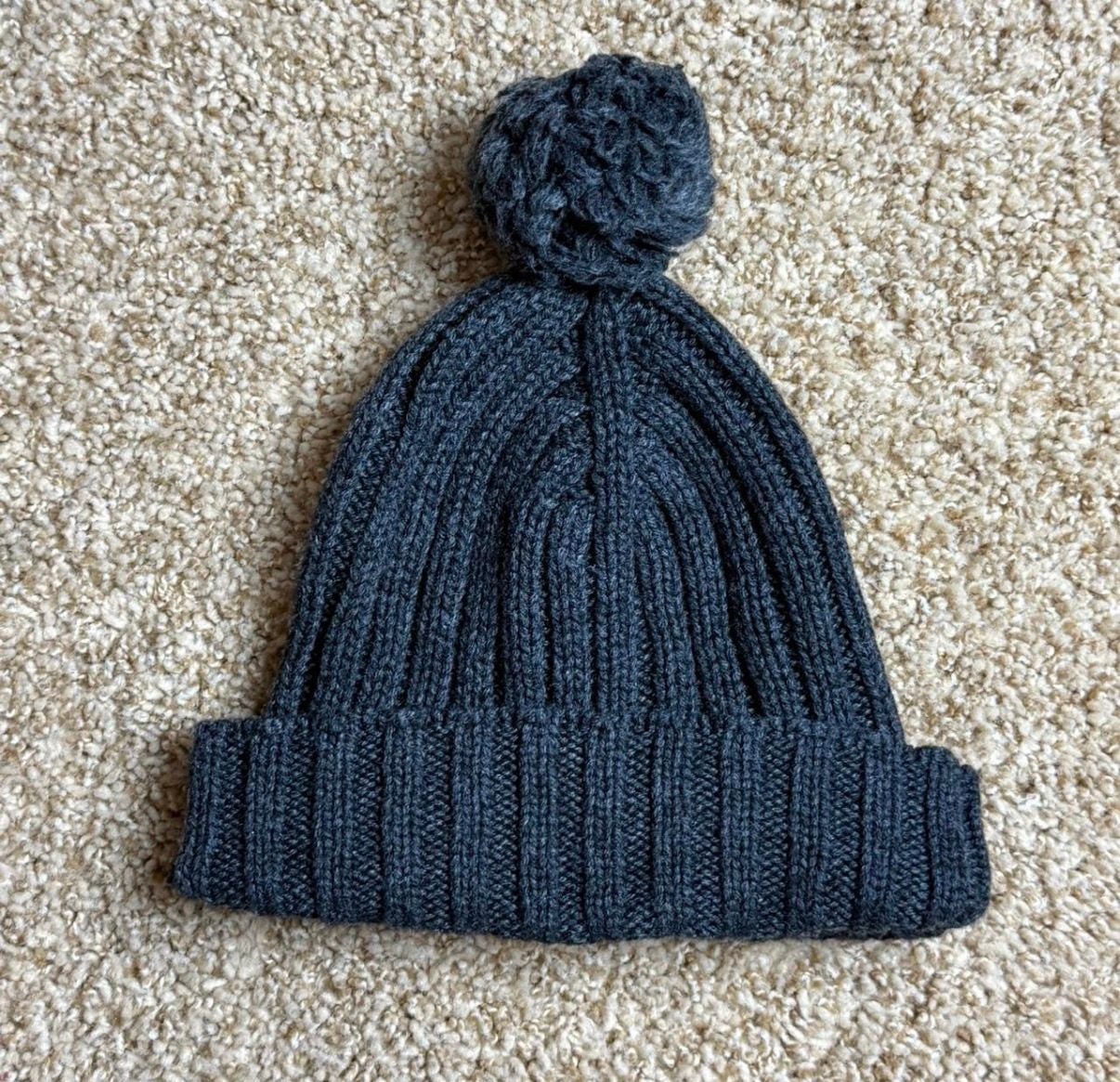 Ugg Rib Knit Pom Beanie Os/Tu Dark Gray Wool Blend 3