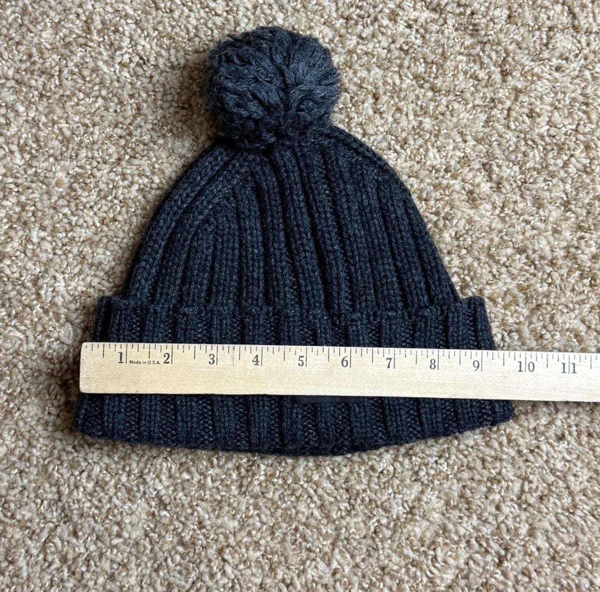 Ugg Rib Knit Pom Beanie Os/Tu Dark Gray Wool Blend 4