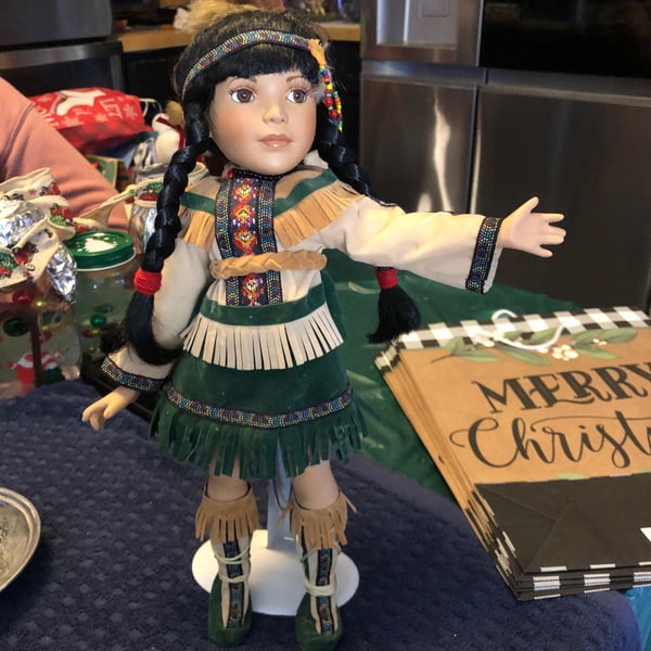 Cathay Collection Native American Porcelain Doll