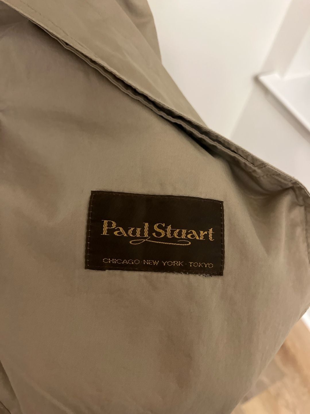 Paul Stuart Trench Coat Size S Tan Cotton Belted Rain Jacket 5