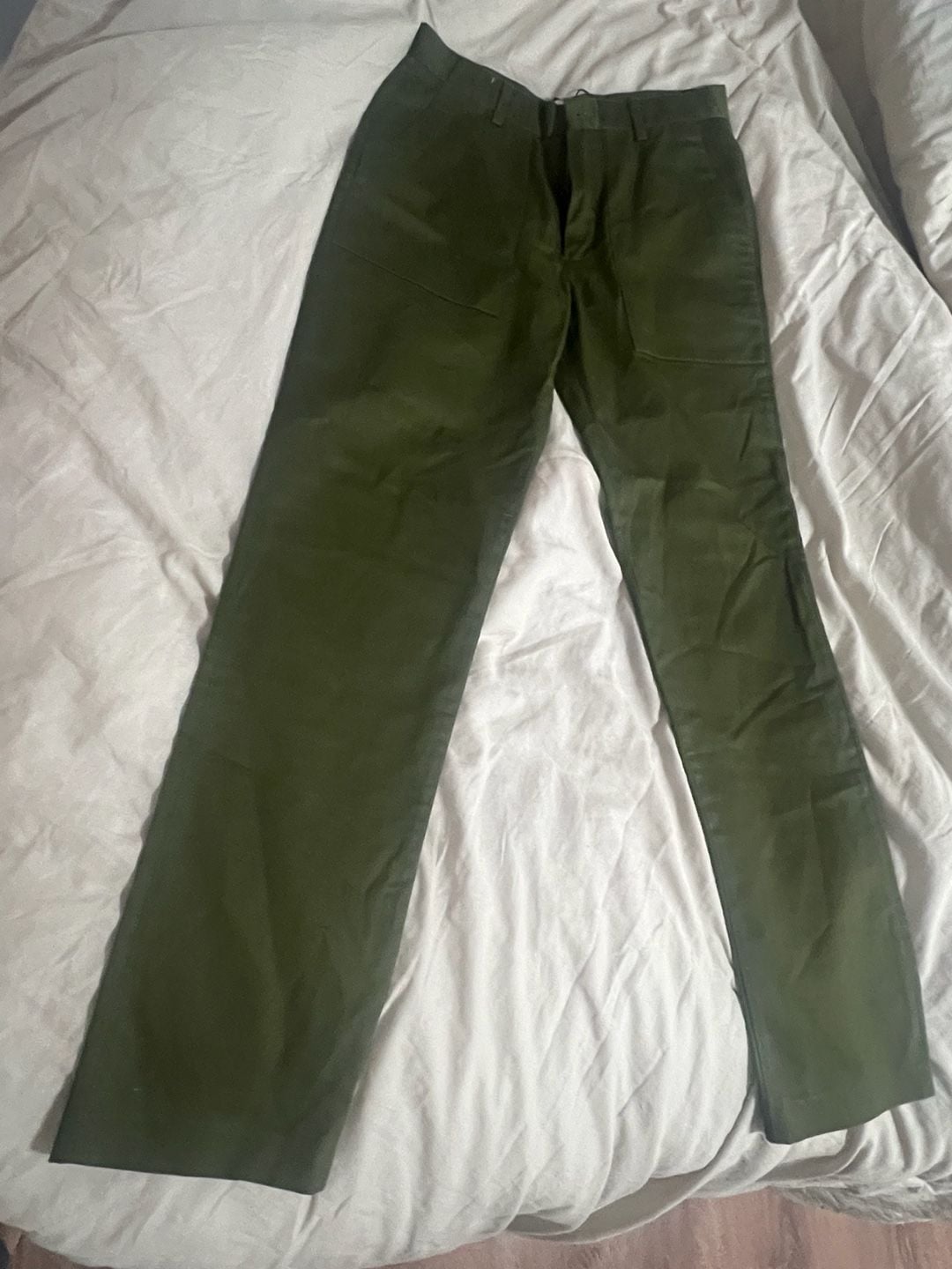Percival Utility Trousers Khaki Twill Size 30 Olive Green Chino Pants 2