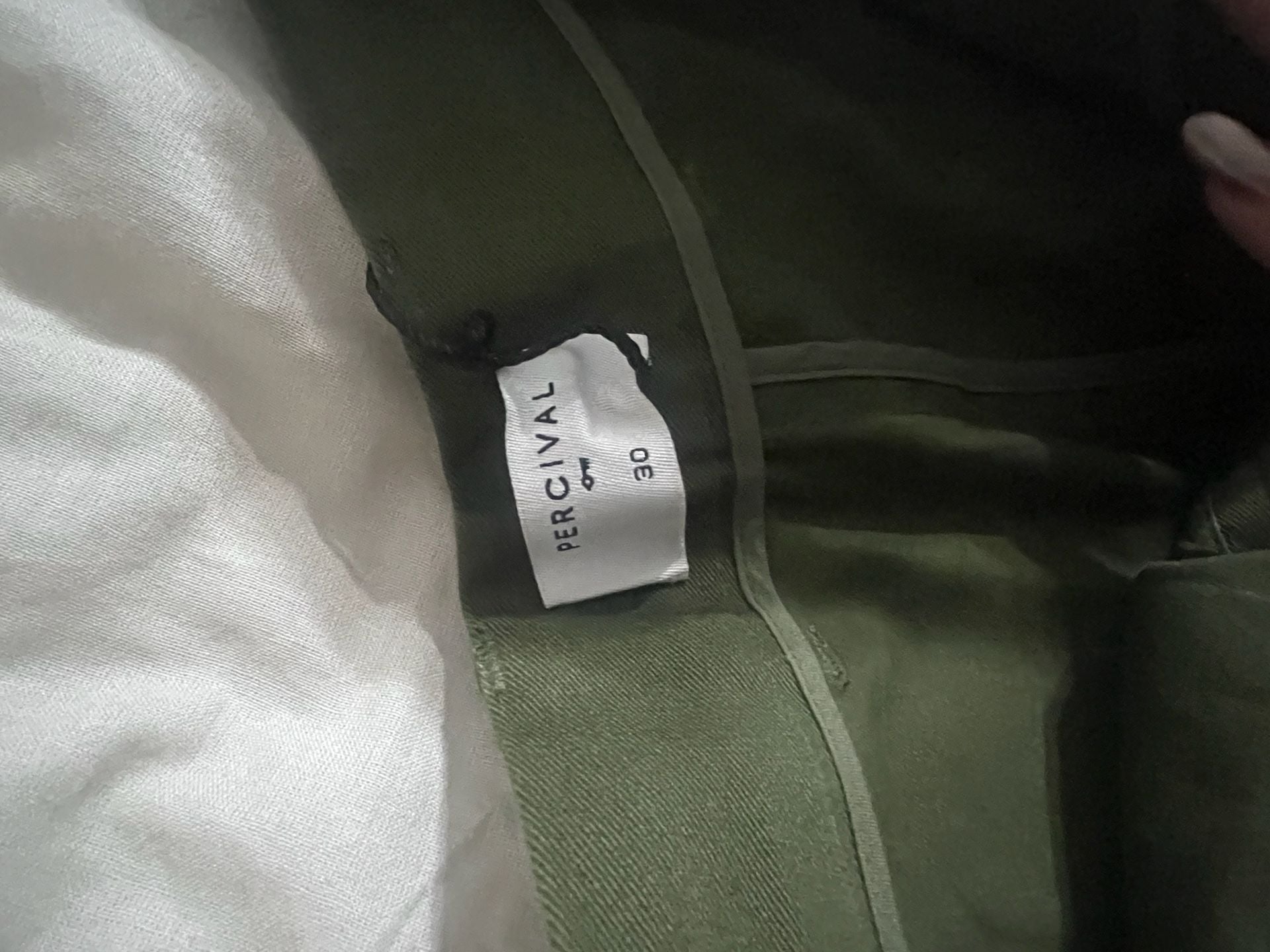 Percival Utility Trousers Khaki Twill Size 30 Olive Green Chino Pants 5