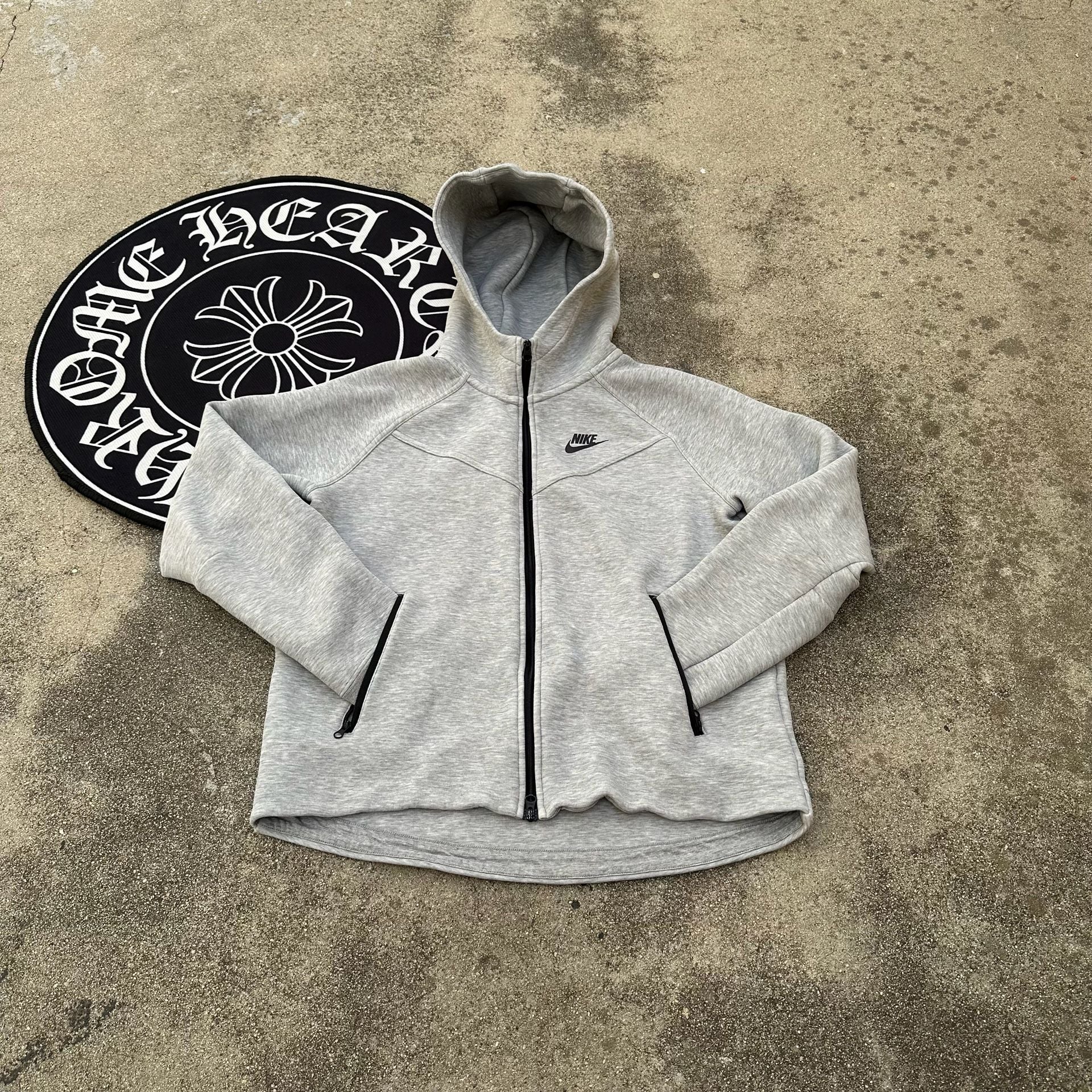 Nike Tech Fleece Full-Zip Hoodie Light Heather Grey Women's Extra Large 2