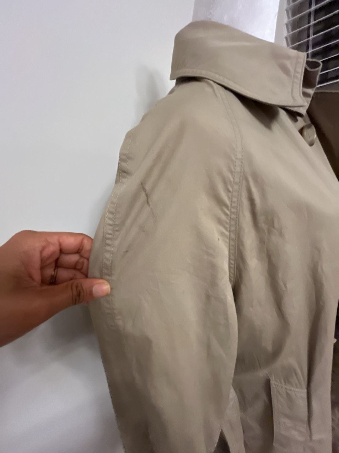 Paul Stuart Trench Coat Size S Tan Cotton Belted Rain Jacket 8