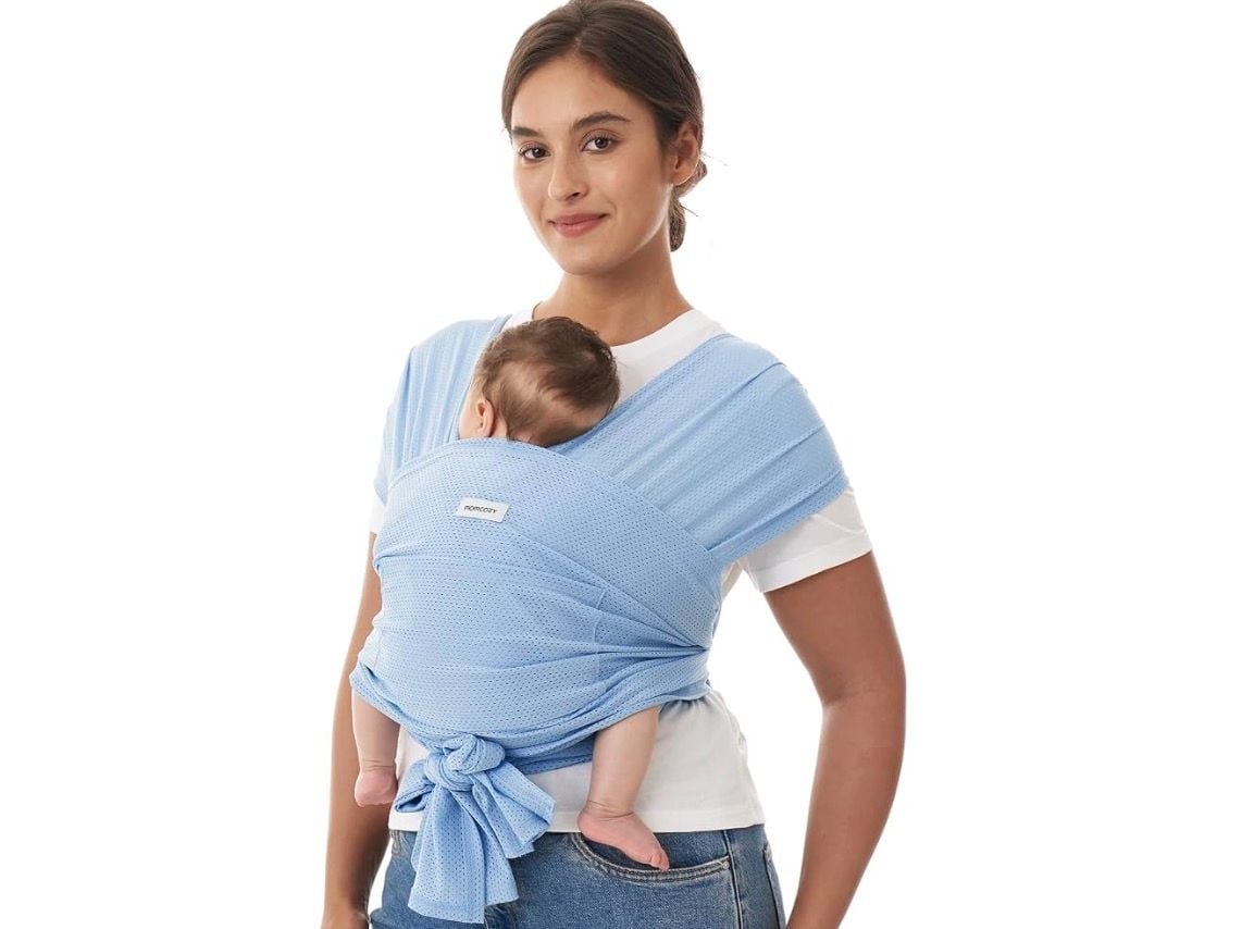 Momcozy SnapLite Cooling Mesh Baby Wrap Carrier Blue 1