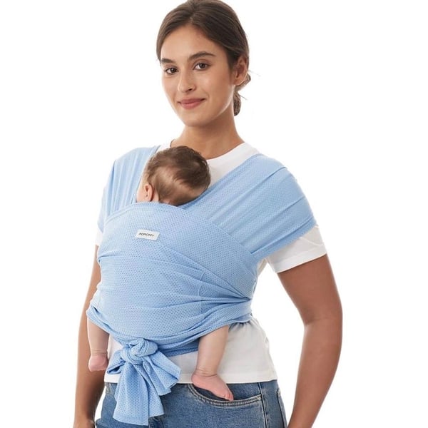 Momcozy SnapLite Cooling Mesh Baby Wrap Carrier Blue