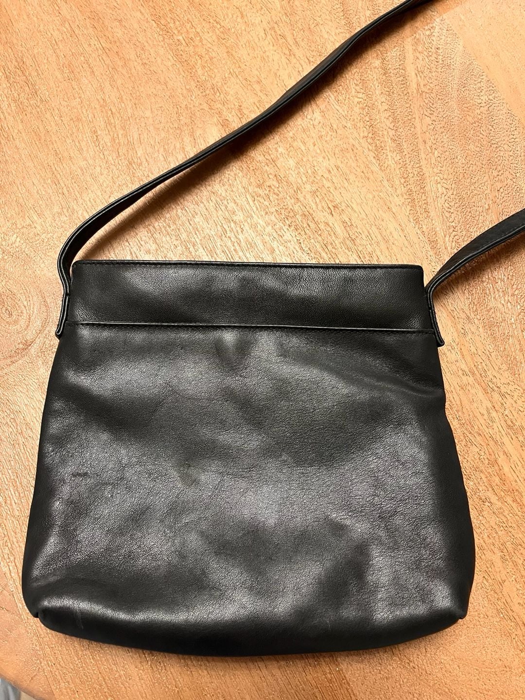 Ralph Lauren Leather Crossbody Bag Black Silver Hardware 5