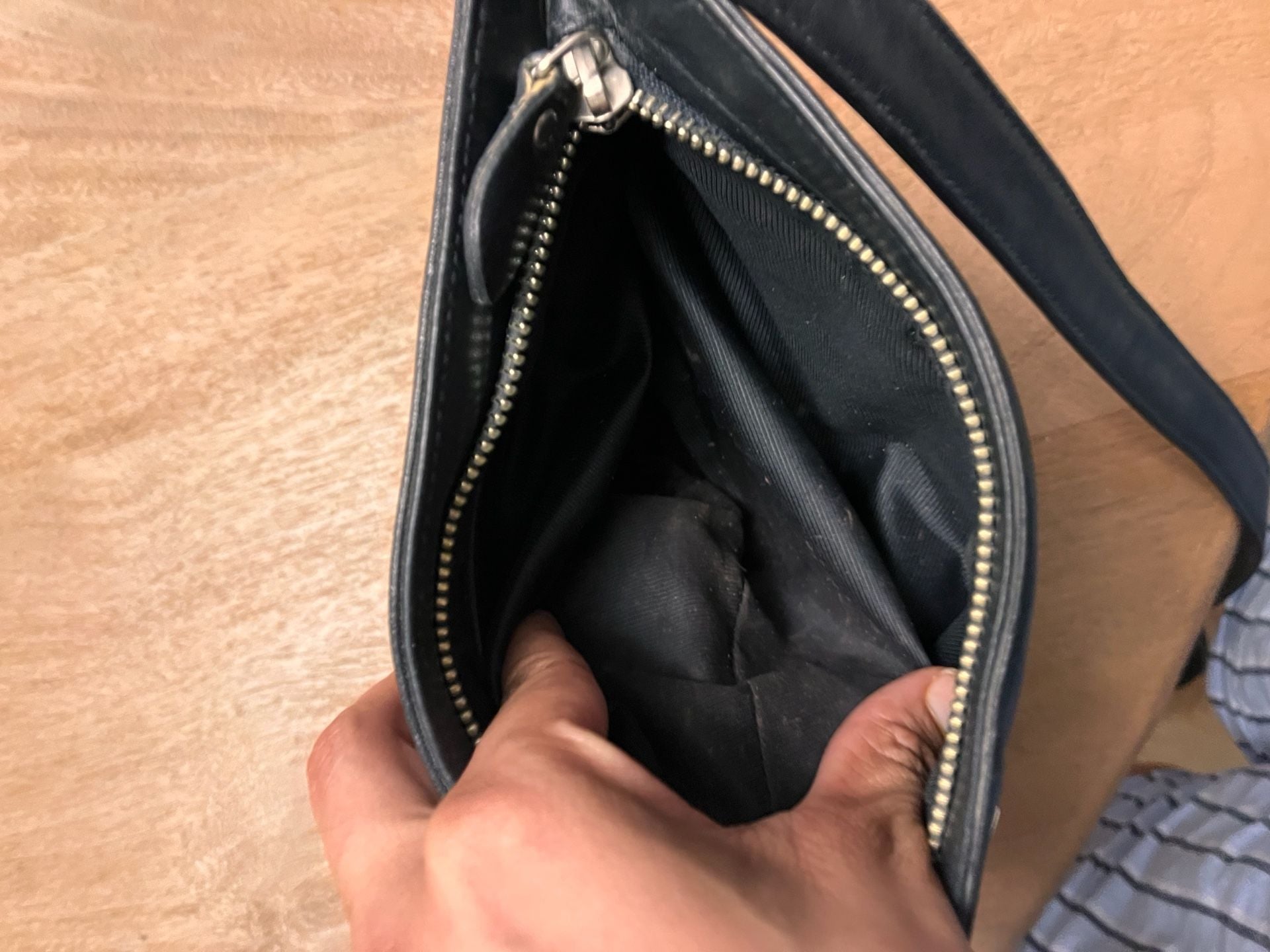 Ralph Lauren Leather Crossbody Bag Black Silver Hardware 7