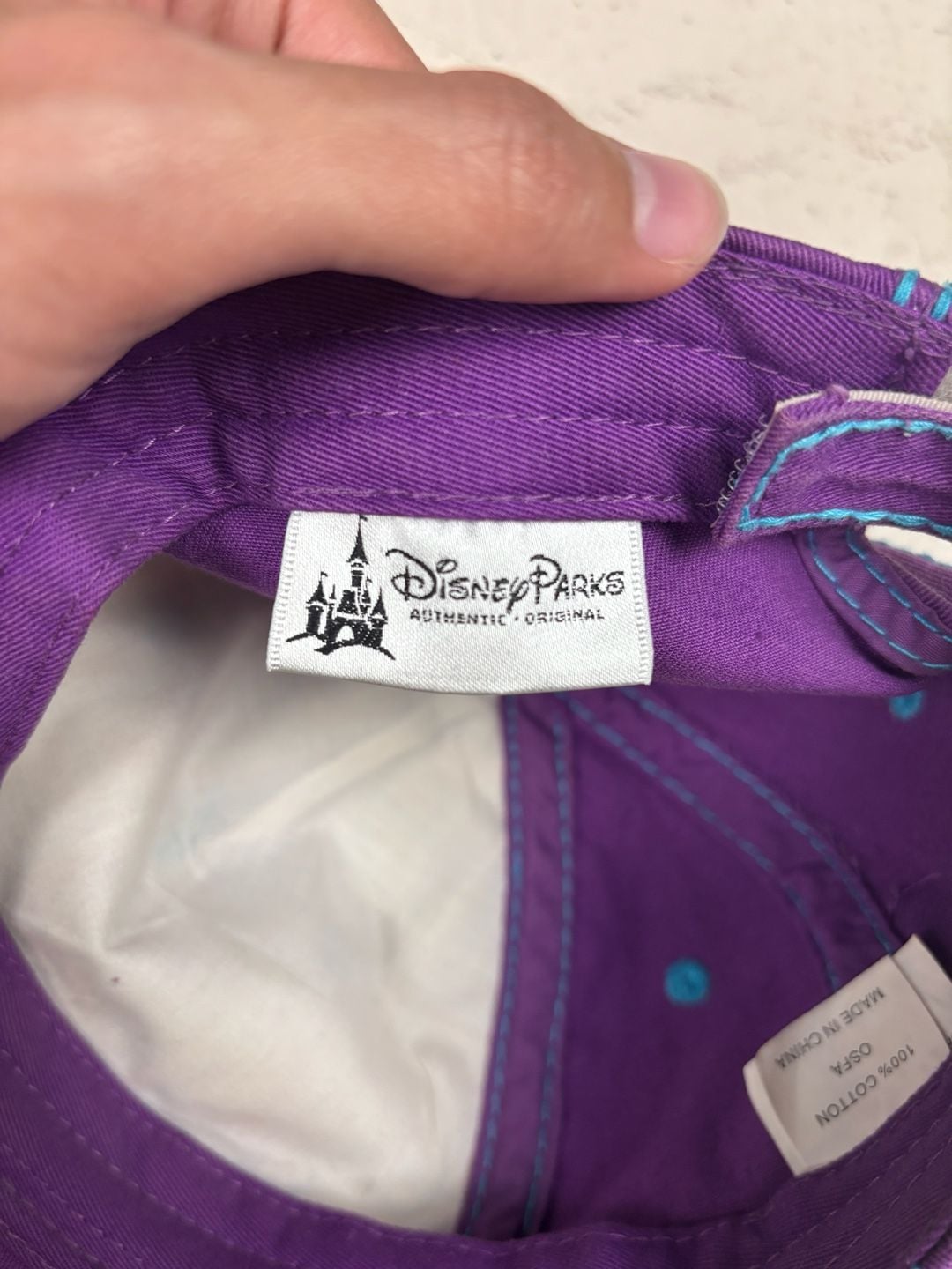Disney Parks Mickey Mouse Baseball Cap OSFA Purple Plaid Rhinestones 5