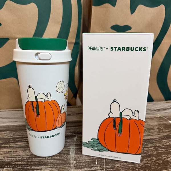 Starbucks Peanuts Snoopy Great Pumpkin Stainless Steel Tumbler 16 oz New