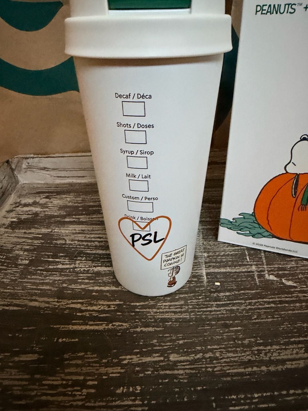 Starbucks Peanuts Snoopy Great Pumpkin Stainless Steel Tumbler 16 oz New 2