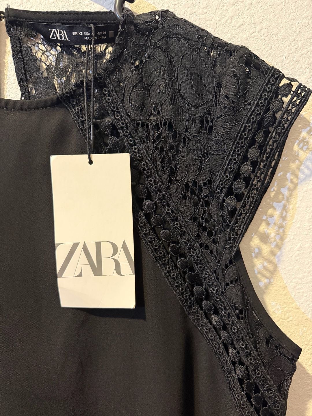 Zara Black Lace Dress Size XS 4