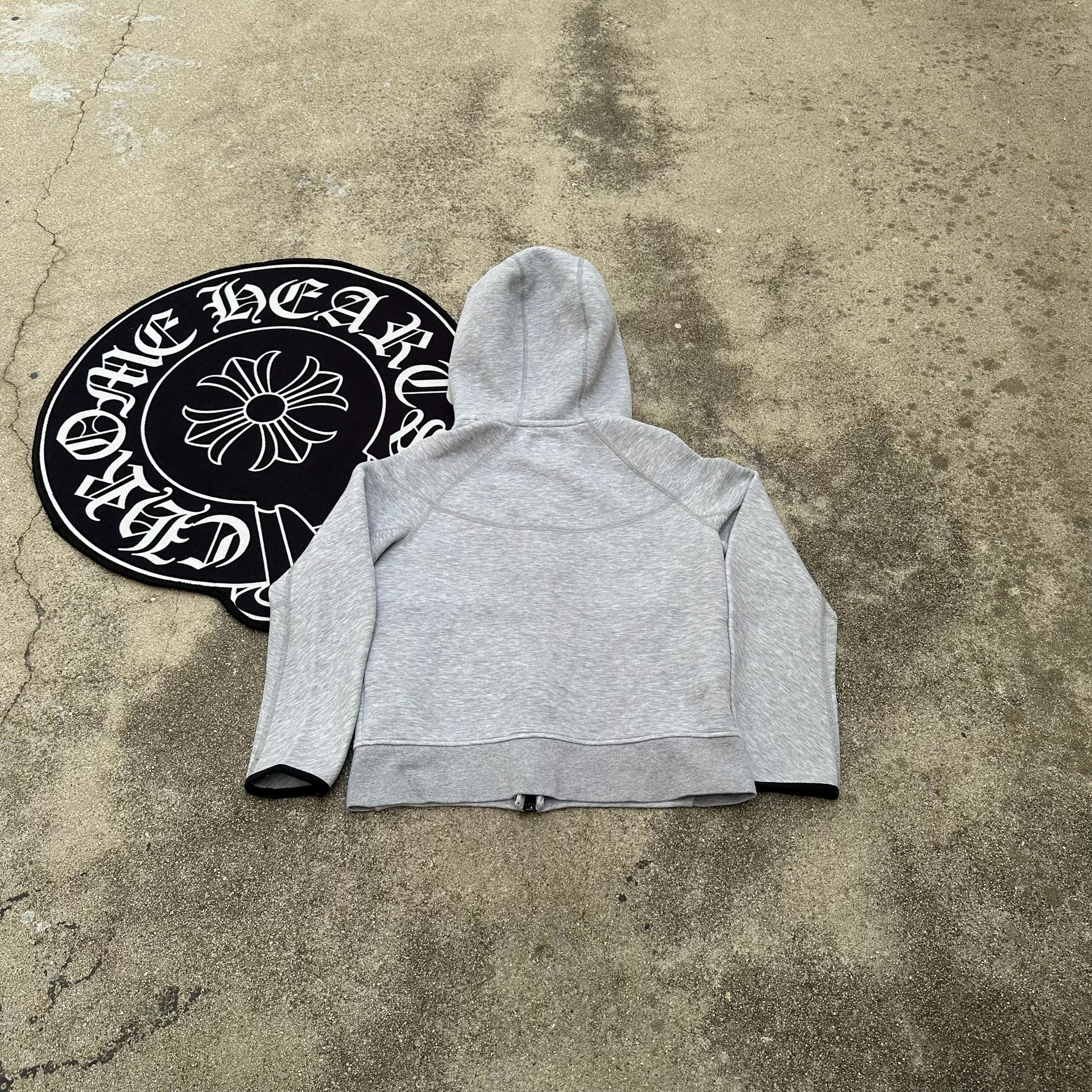 Nike Tech Fleece Full-Zip Hoodie Heather Grey Youth Medium 3