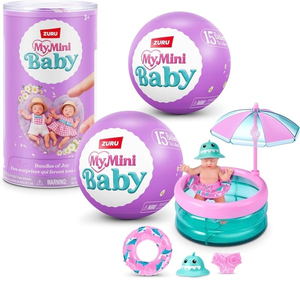 5 Surprise My Mini Baby Series 2 ZURU, Mystery Capsule, Girls, Realistic