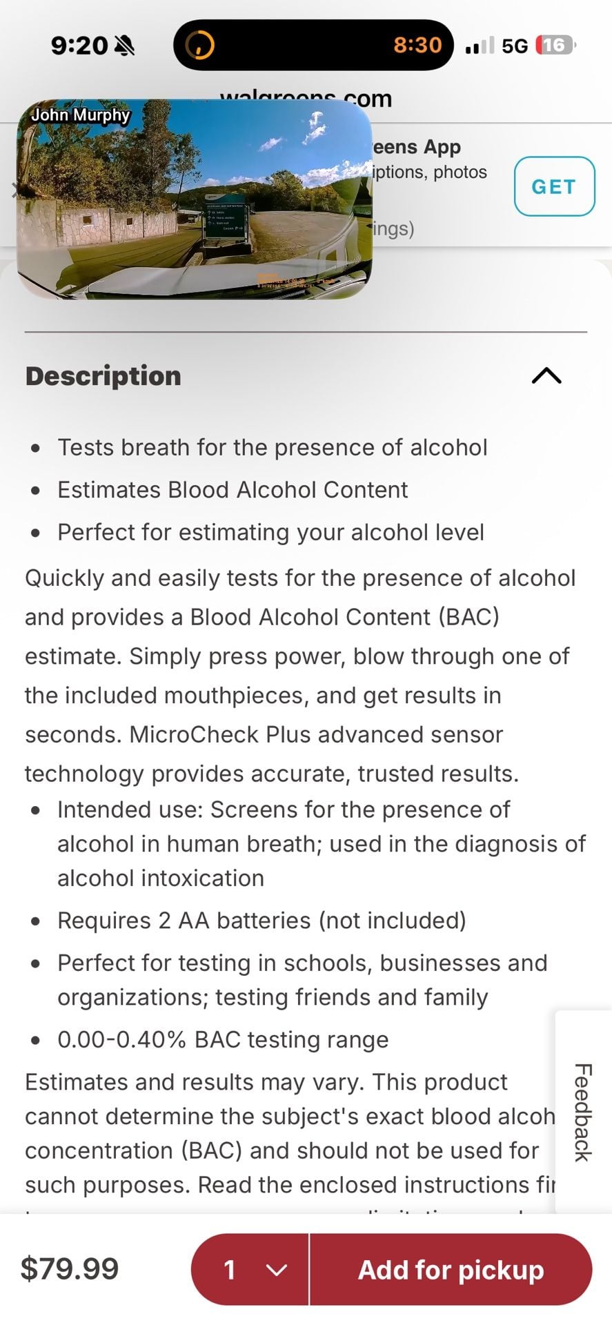 BACtrack T60 Breathalyzer Alcohol Tester 3