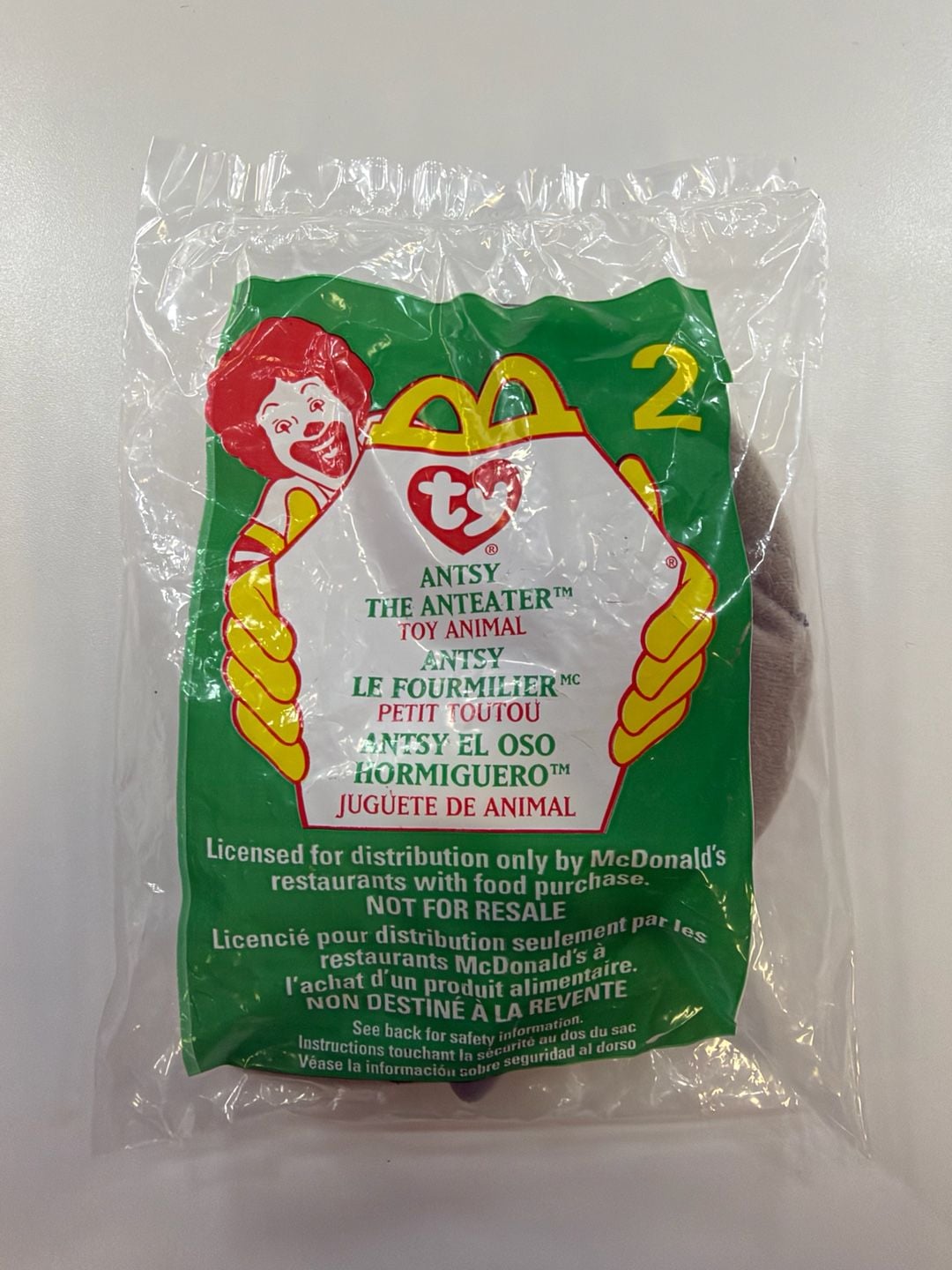 Ty Teenie Beanie Babies Antsy the Anteater Sealed Happy Meal Toy 1