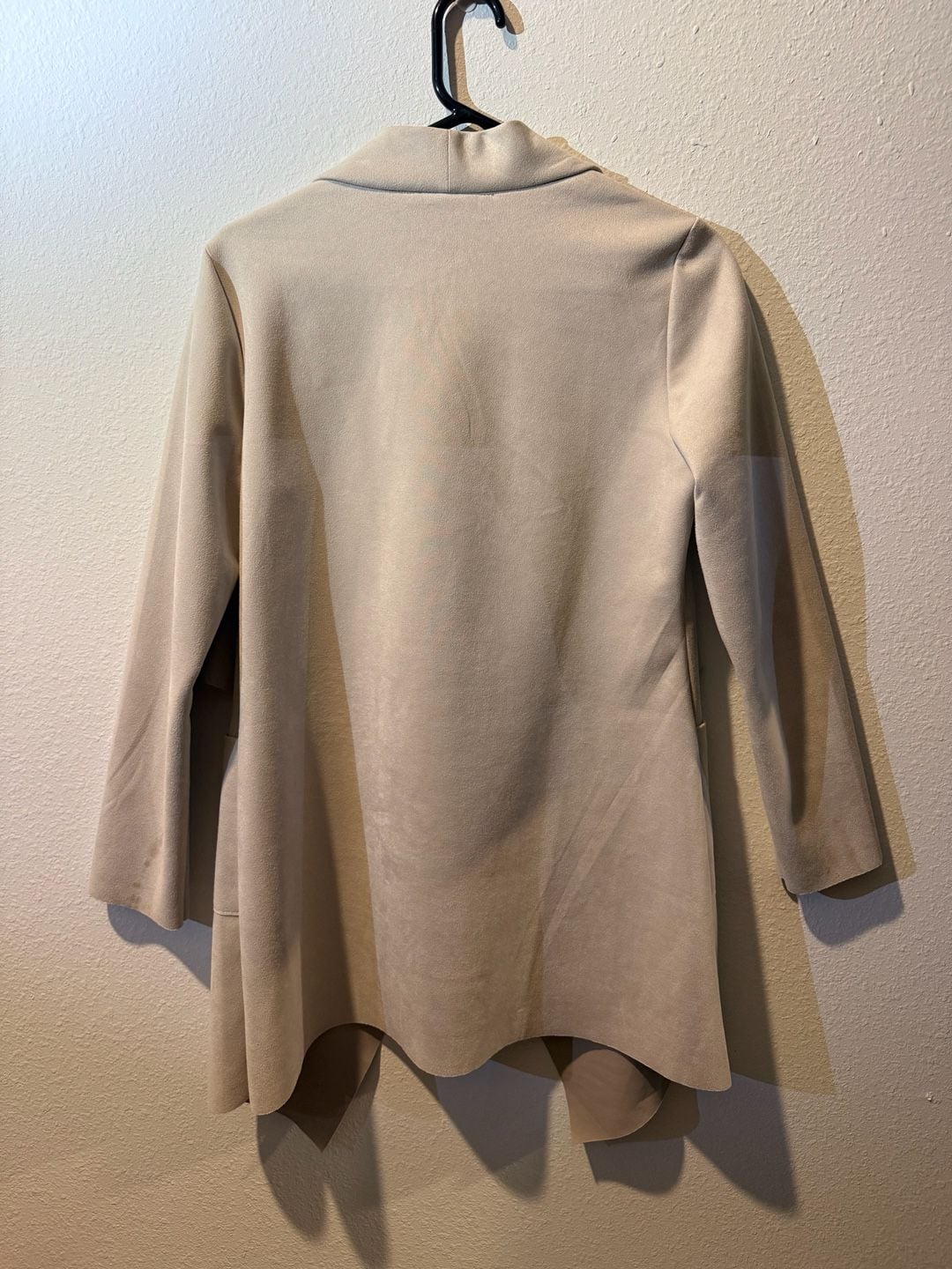 Philosophy Republic Clothing Open Front Jacket Size S Tan Faux Suede 5