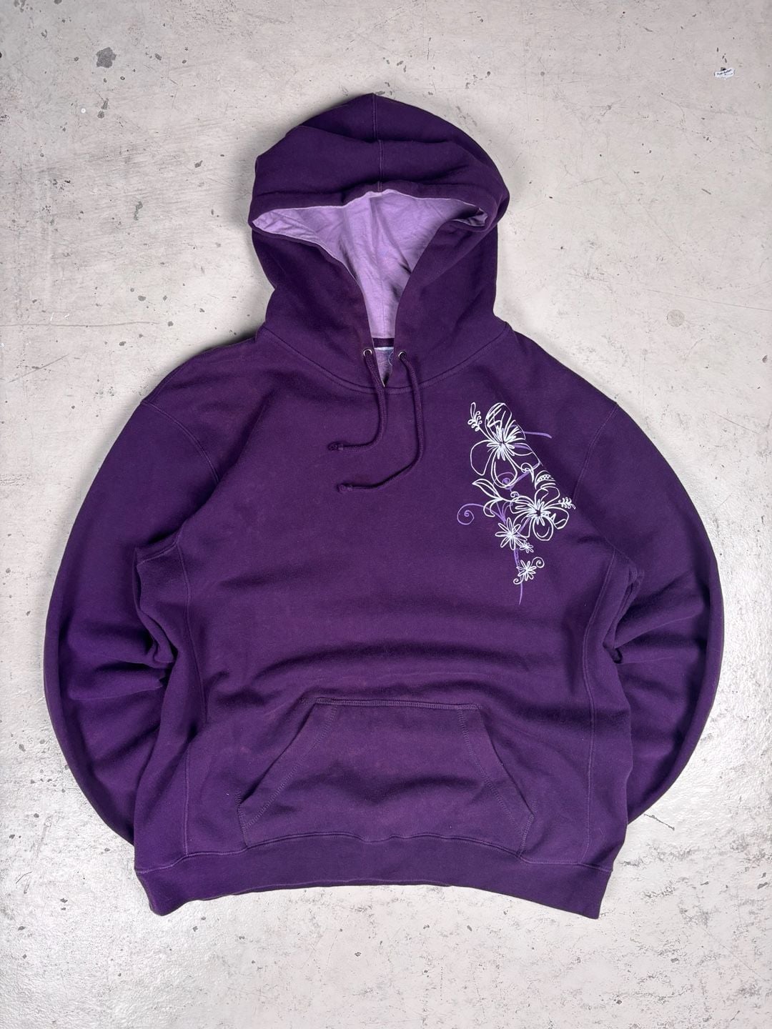 Y2k Purple Floral Graphic Hoodie 3