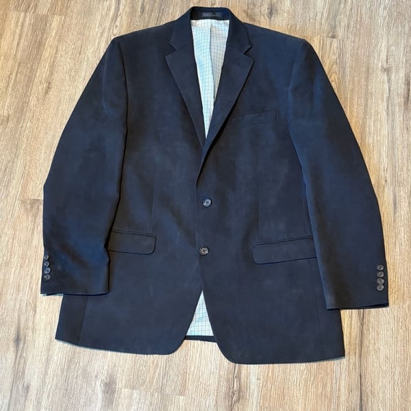Lauren Ralph Lauren Suit Jacket Size 44L Black Polyester Blazer